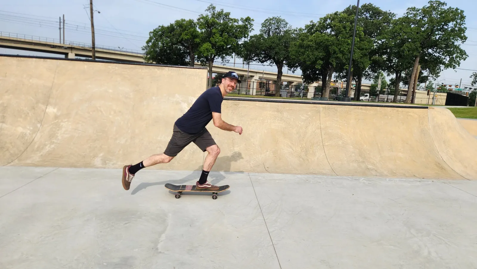 Clinton had a chance to skate his creation for a few brief moments on Saturday.  He will be back.