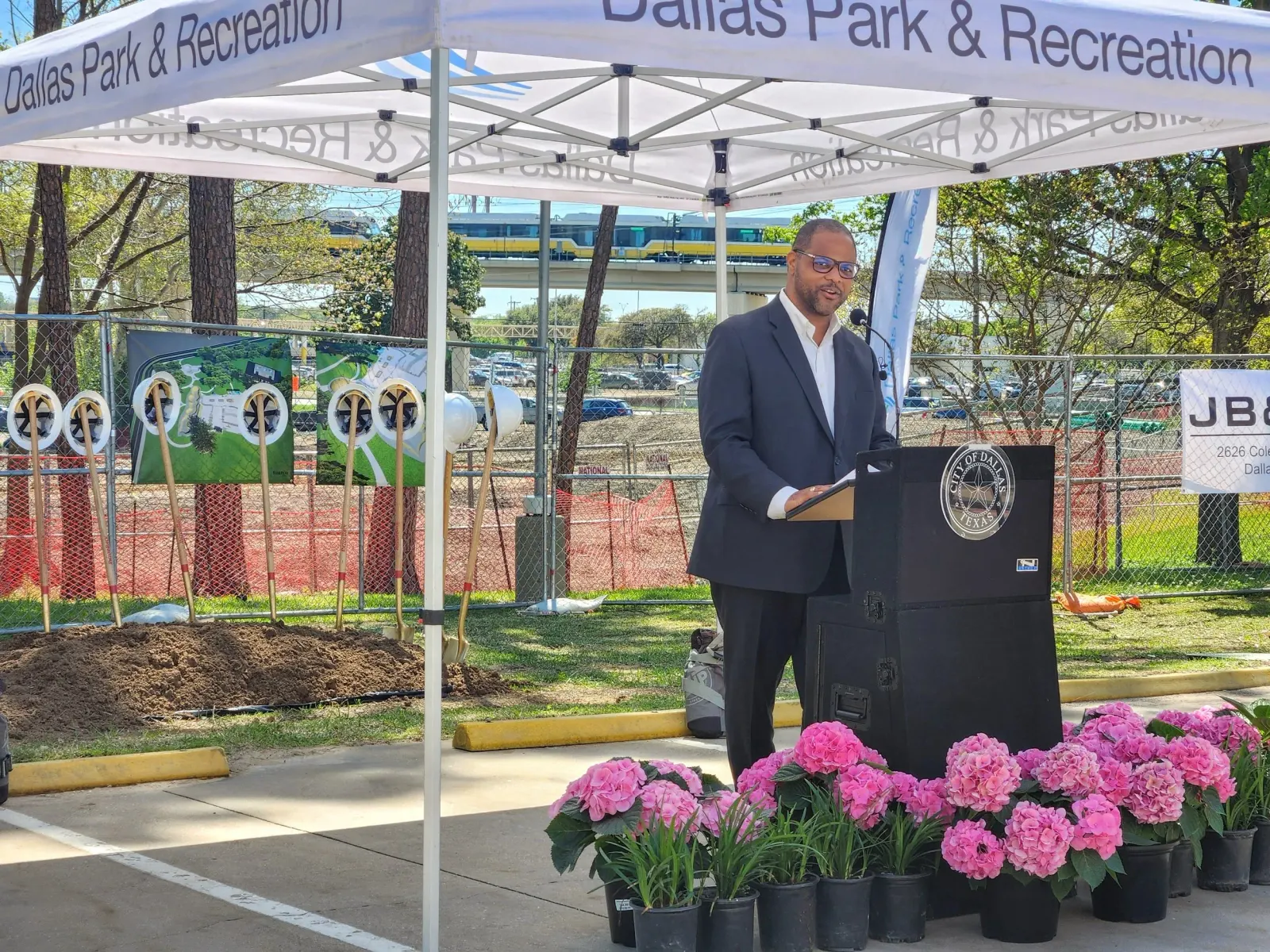 Bachman Lake Skatepark Ground Breaking City of Dallas Mayor Eric Johnson.jpg