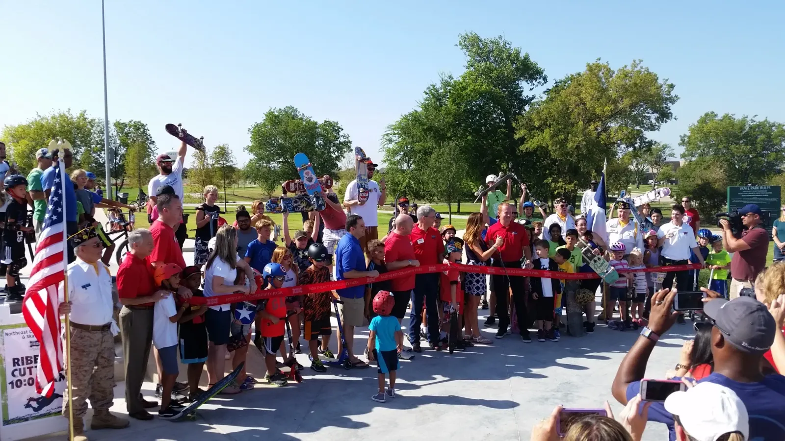 Hundreds celebrate Frisco's skatepark in August 2017.